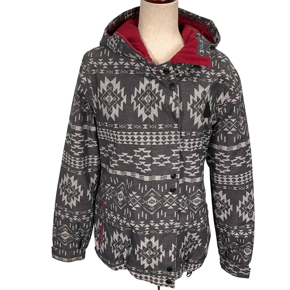 Aperture Jacket Womens Medium Gray Southwestern Aztec Technical Outdoor Winter